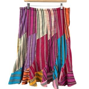 ARK Patchwork Multicolour Cotton Skirt Size XL